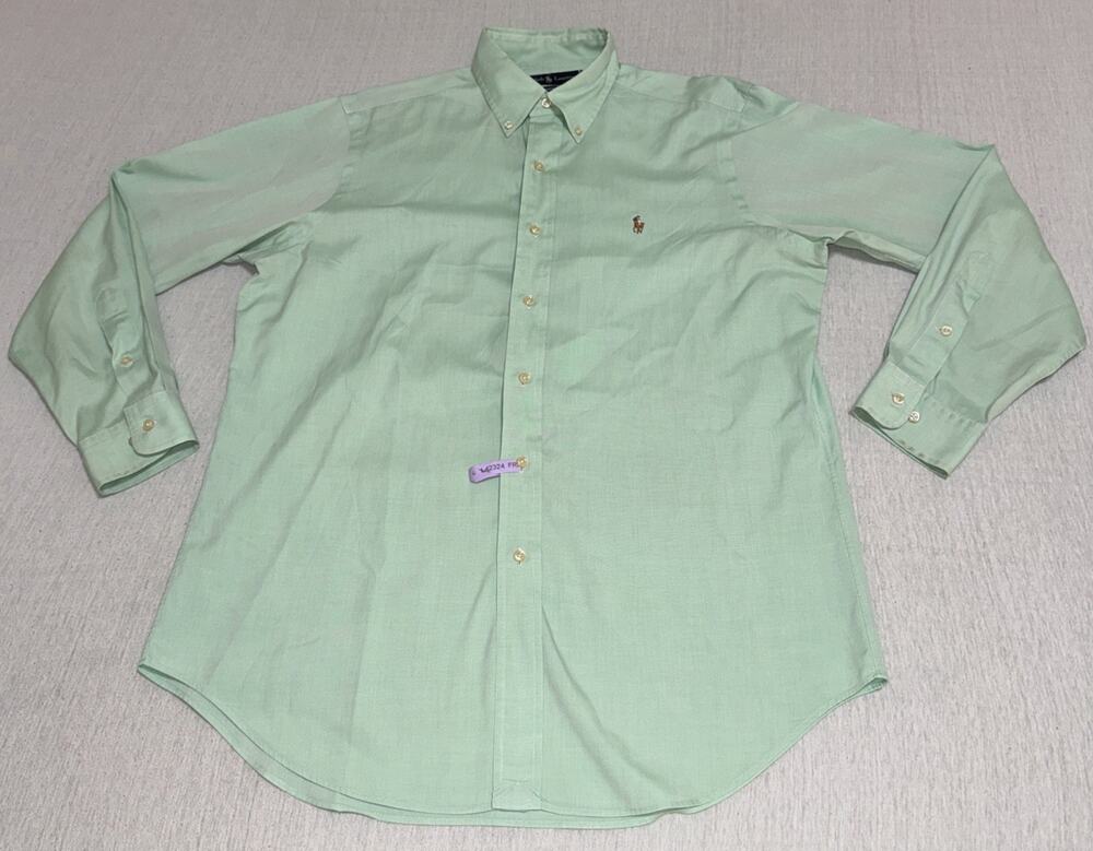 Ralph Lauren Shirt Mens 15.5 32/33 Green Classic Fit Button Down Preppy